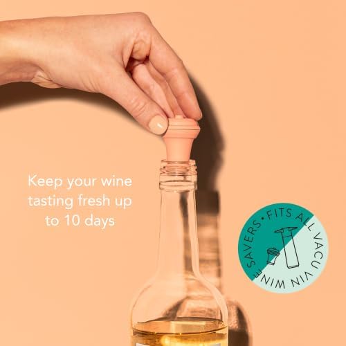 Vacu Vin Loop Wine Stopper, 4-Pack Wine Bottle Stopper, Cork