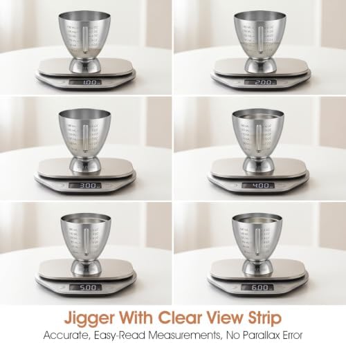 3Pcs Cocktail Measuring Jigger Stainless Steel Shot Measure Cup