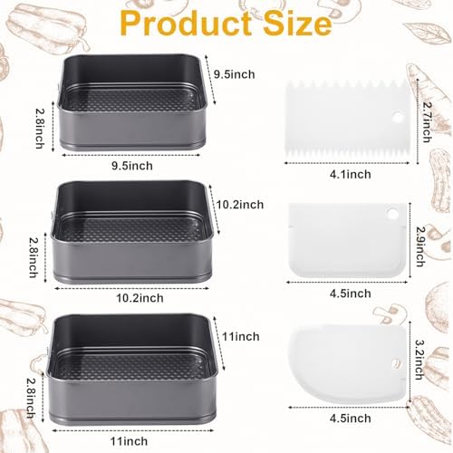 Rectangle Springform Pan Set with Removable Bottom Nonstick Cheesecake