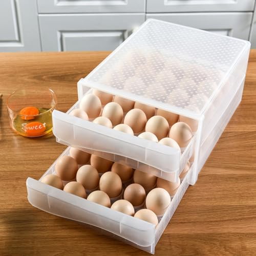 Xmas Eggs Holder Basket Dual-layer Plastic Container for Fridge
