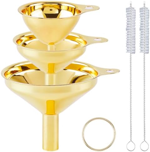 GORGECRAFT 3Pcs Small Metal Funnel Set 2.5x3in 1.9x2.2in 1.5x1.8in