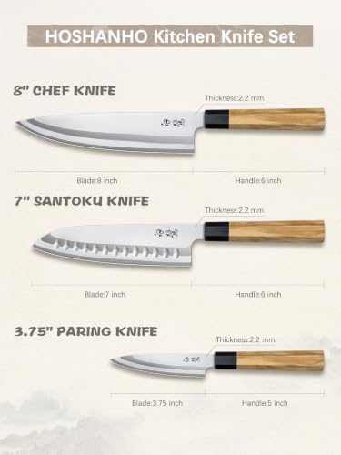 HOSHANHO 3-Piece Kitchen Knife Set