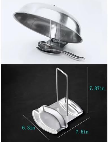 304 Stainless Steel Spoon and Lid Rest,Pot Lid Holder While