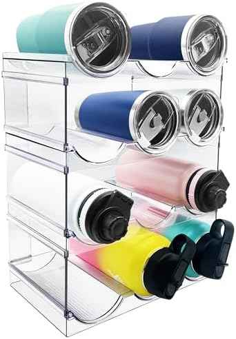 Spaclear 4 Pack Water Bottle Organizer, Stackable Kitchen Pantry
