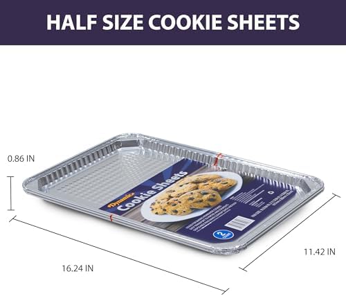 Dynamic Half Size Aluminum Cookie Sheets – Pack of 2, Tray Size 16.24”