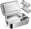 Leonyo 47oz Metal Lunch Box Bento Box Stainless Steel with 2 Dividers