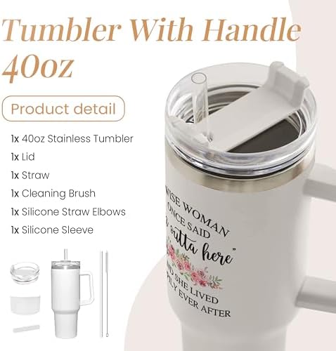 SANDJEST Retirement Tumbler 40oz Stainless Steel with Handle and Straw