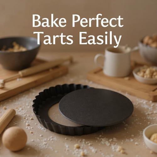 6 Pcs Mini Tart Pans with Removable Bottom, 3.9 in Egg Tart Molds Set