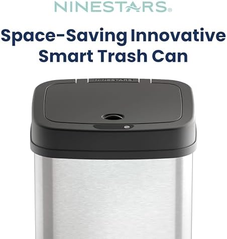 Ninestars Automatic Trash Can, 3 Gallon, Black