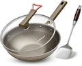 13" Titanium Hybrid Woks with Lid & Stir-fry Pans Nonstick, Induction