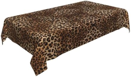 Leopard Rectangle Tablecloths 60x84 Inches Brown Cheetah Leopard Print