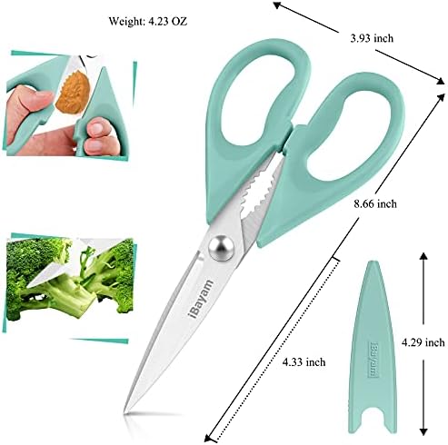 iBayam 2 Pack All Purpose Kitchen Scissors Shears Heavy Duty, Blade