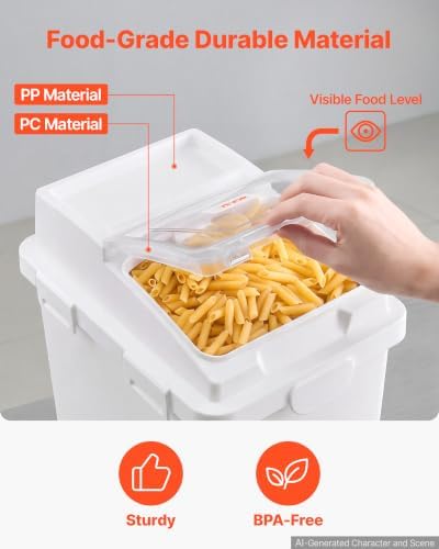 VEVOR Rice Storage Containers, 3 Pack, 33 lbs