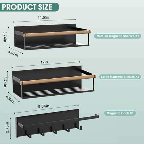 POLRAI 4-Pack Magnetic Shelves for Washing Machine