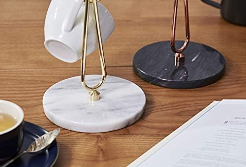 JEmarble Mug Holders with Copper Plated Standing - White Countertop
