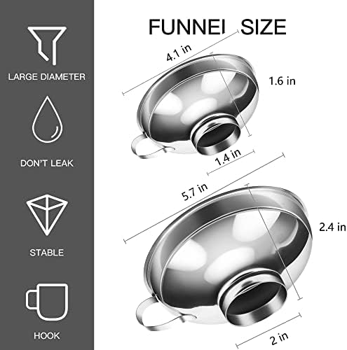 2 PCS Canning Funnel for Wide and Regular Jars, Wide Mouth Funnel