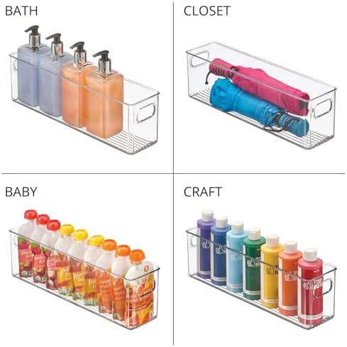 mDesign Plastic Kitchen Organizer - Storage Holder Bin with Handles