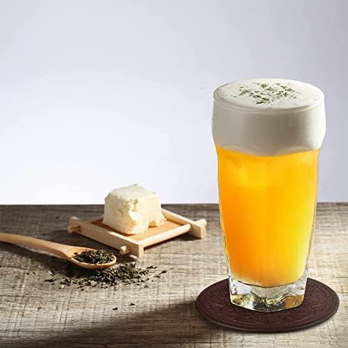 Drink Coasters,PU Leather Bar Beer Beverage Coaster for Drinks Set of