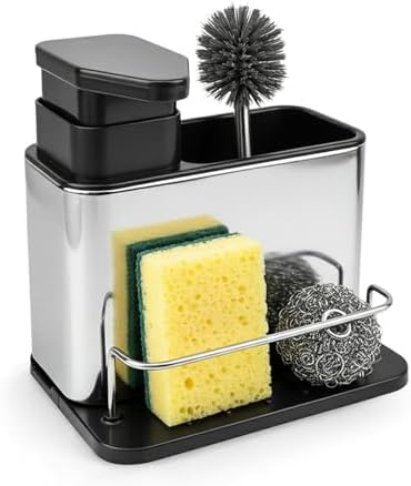 3-in-1 Kitchen Dish Soap Dispenser with Sponge Holder