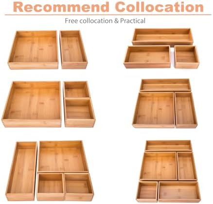 Bamboo Drawer Organizer Box, 12" x 4"