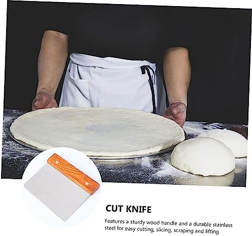 Wood Handle Flour Scraper Dough Cutter Stainless Steel