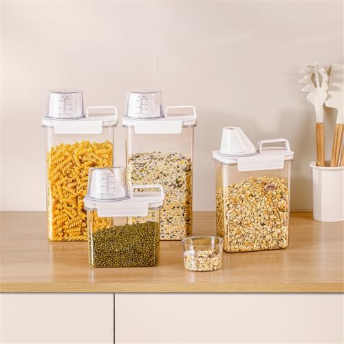 2Pcs Rice Dispenser Storage Containers, 1.1L Small Rice Bucket with
