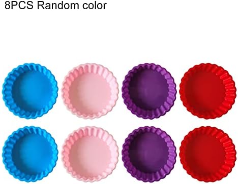8 PC Silicone Quiche Pan, 4 Inch Fluted Mini Tart & Pie Molds