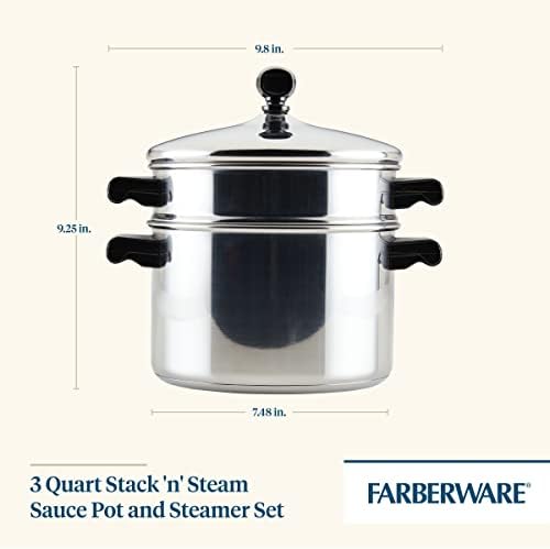 Farberware Classic Series Stack 'n' Steam Sauce Pot and Steamer, 3-Quart