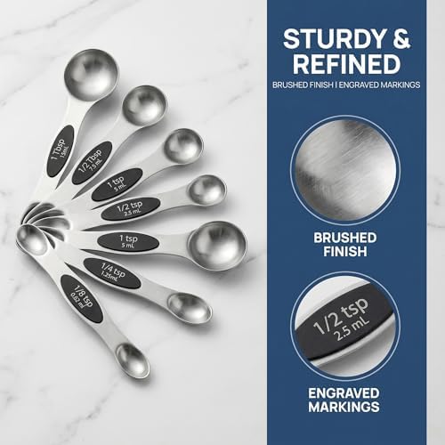 Stainless Steel Magnetic Measuring Spoons Set