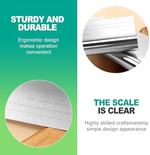 slaixiu 2-Piece Stainless Steel Dough Scraper Set, Bench Scraper with