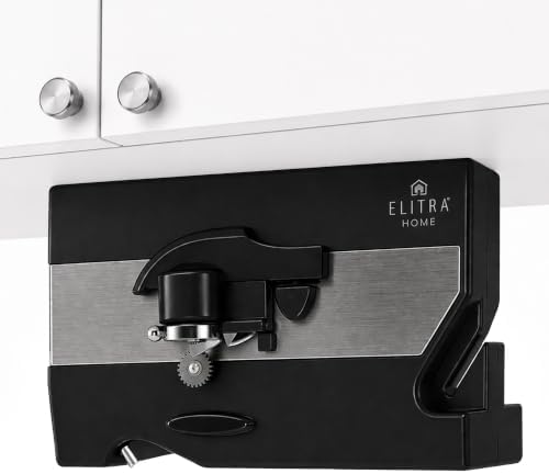 ELITRA HOME 3-In-1 Under The Cabinet Electric Can Opener - Black