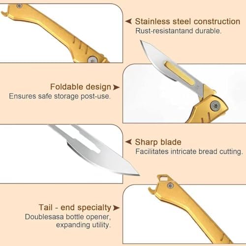 Bread Lame Dough Scoring Tool with 10 Razor Blades, Folding Bread