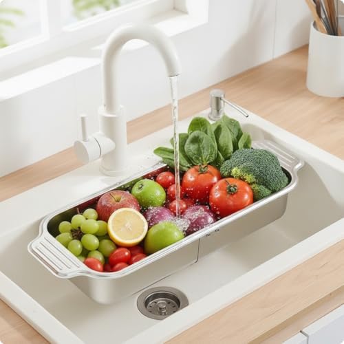 Perforated Sink Colander, L, Telescopic