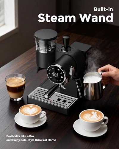 20 Bar Espresso Machine with 6-Level Grinder, 50oz Tank