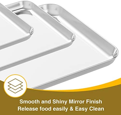 Wildone Baking Sheet with Rack Set (3 Pans + 3 Racks), Stainless Steel