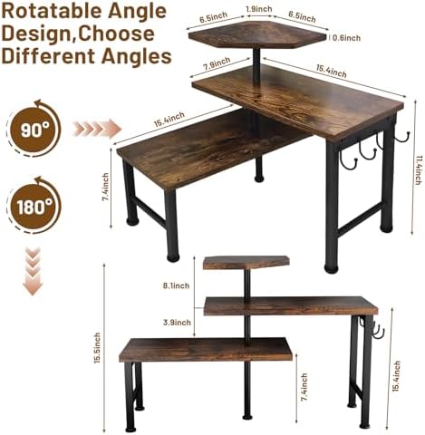 3-Tier Countertop Organizer Shelf, Brown