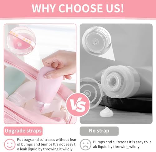 4 Pack 1oz Silicone Travel Bottles Leak Proof Squeeze Bottles For