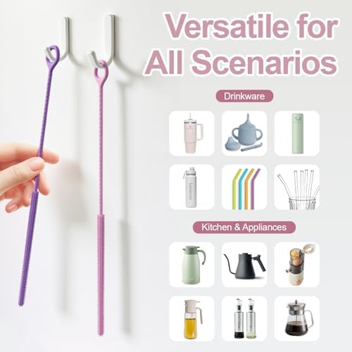 YOTIME Straw Cleaner Brush Extra Long 12.6 inch, 2Pcs Reusable