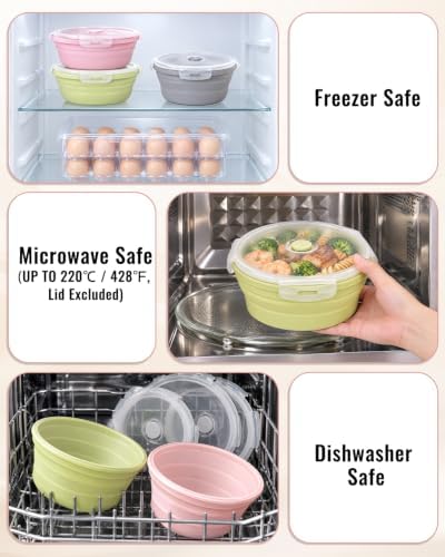 3Pcs Pizza Dough Proofing Container, Silicone Food Storage