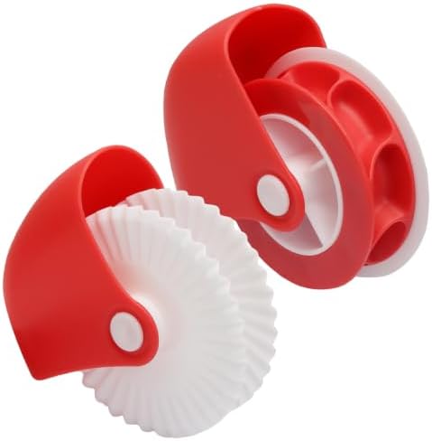 2-Pack Pastry Wheel Cutter Set, Pie Crust Crimper for Dough Cutting
