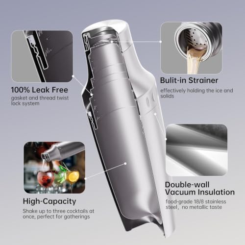 Hybrid Cocktail Shaker Set | Vacuum Insulated Stainless Steel Martini