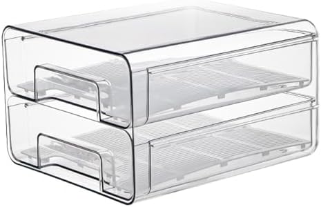 Fridge Drawer 2 Layer Pull-Out Transparent PET Fridge Drawer Organizer
