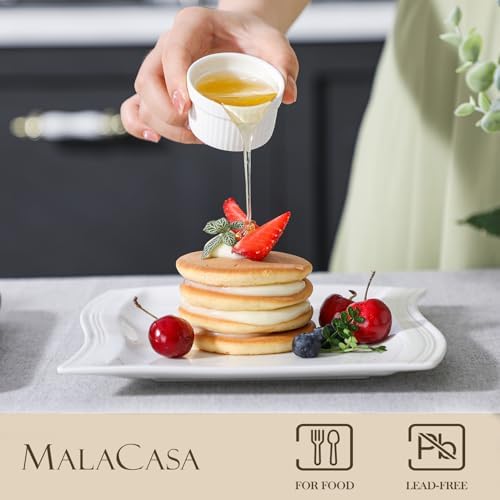 MALACASA Mini Ramekins 2 oz set of 24, Ramiken, Ceramic Creme Brulee