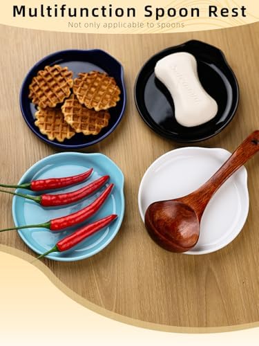 GDCZ Ceramic Spoon Rest for Stove Top 5 Inches Large Spoon Holder for