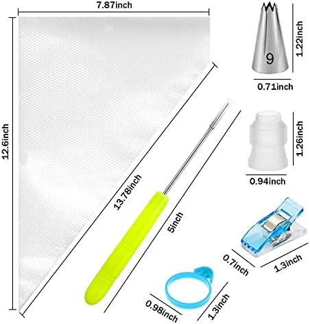 Piping Bags and Tips Set, 100 12-Inch Disposable Bags