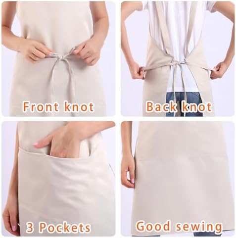 BIGHAS H Back Style Apron with Pocket for Women, Men Adjustable Large