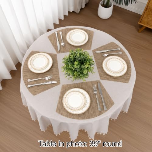 SHACOS Wedge Shape Placemats Set of 4 Woven Vinyl Placemat for Round