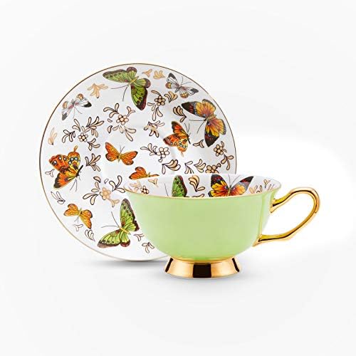 LURRIER Coffee Cup Mug with Saucer for Latte, Cappuccino Tea with