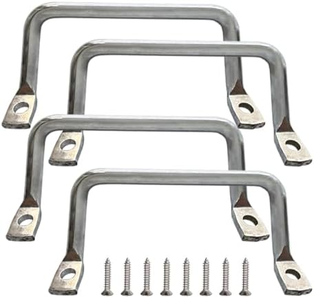 4 Pcs Silver Metal Charcuterie Board Pulls, Serving Tray Handles