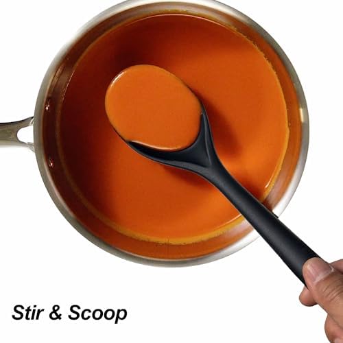 VOVOLY Silicone Spoons for Cooking, Solid & Slotted Spoon Set, Med